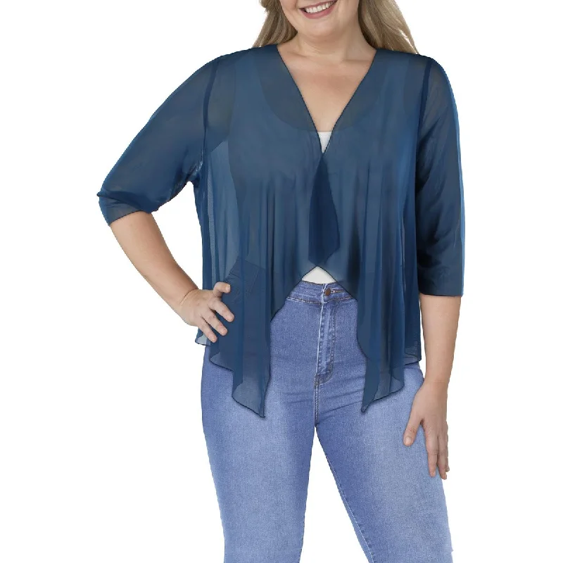 Plus Size Women's Sequin - Embellished Blazers in Silver for a Glamorous PartyConnected Apparel Womens Plus Knit Asymmetric Bolero Plus Size Women's Sequin - Embellished Blazers in Silver for a Glamorous PartyConnected Apparel Womens Plus Knit Asymmetric Bolero