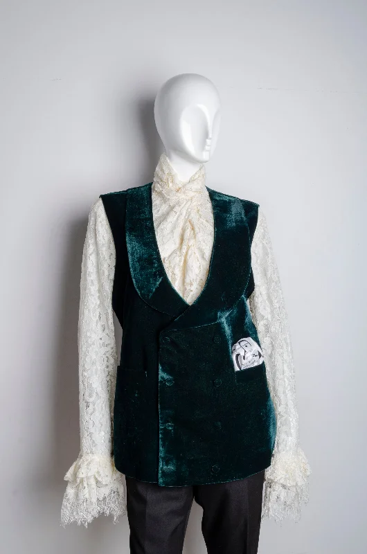 Single - Breasted Women's Tweed Blazers with Gold Buttons for a Classic LookEmerald Waistcoat Single - Breasted Women's Tweed Blazers with Gold Buttons for a Classic LookEmerald Waistcoat