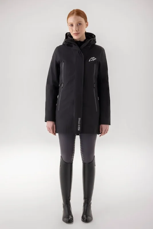 Women's waterproof parka coats with multiple pockets for practicalityEquiline Ladies Waterproof Jacket Cegnum Black Women's waterproof parka coats with multiple pockets for practicalityEquiline Ladies Waterproof Jacket Cegnum Black