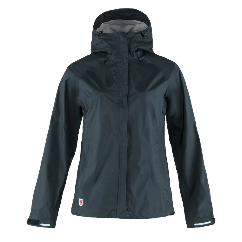Hooded women's puffer coats in neon colors for high - visibility sportsFjallraven Womens High Coast Hydratic Jacket Navy Hooded women's puffer coats in neon colors for high - visibility sportsFjallraven Womens High Coast Hydratic Jacket Navy