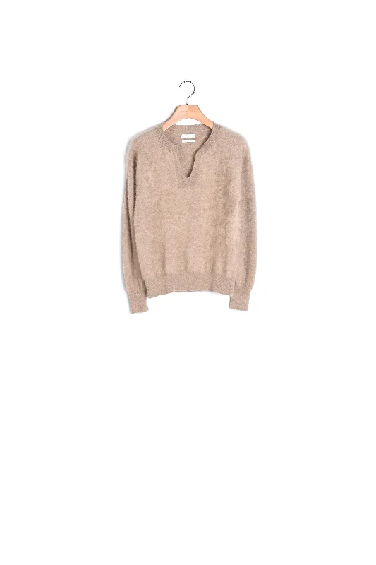 ribbed women cardigan with a classic texturePULL Taupe