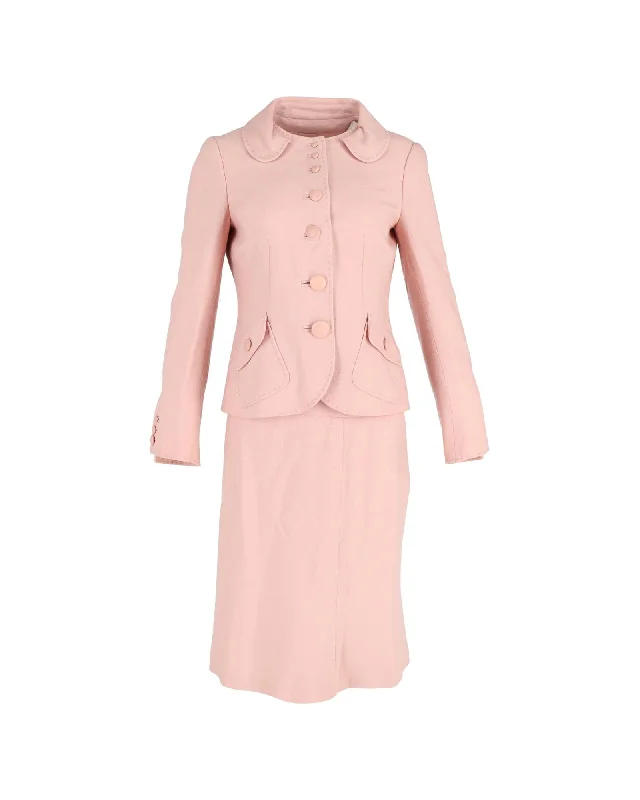 Plus Size Women's Ruffled Blazers in Pink for a Girly and Fashionable LookSophisticated Pink Wool Suit Set by Moschino Cheap and Chic Plus Size Women's Ruffled Blazers in Pink for a Girly and Fashionable LookSophisticated Pink Wool Suit Set by Moschino Cheap and Chic