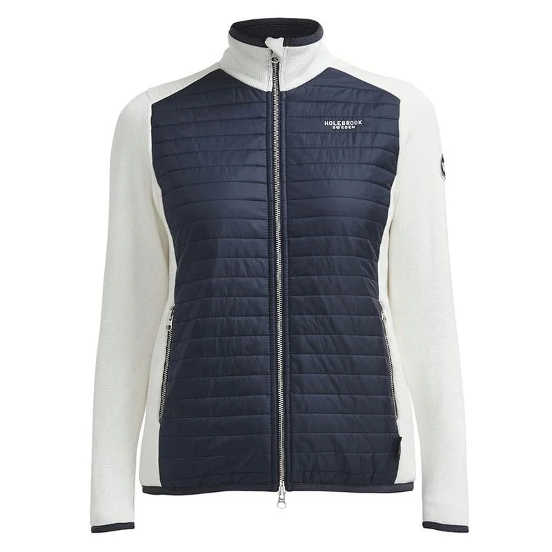 Plus size women's wool blend coats for a warm and stylish winterHolebrook Mimmi Windproof Ladies Full Zip Jacket - Off White/Navy