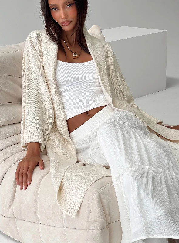 oversized women cardigan for a trendy and cozy lookJoyous Longline Cardigan Cream