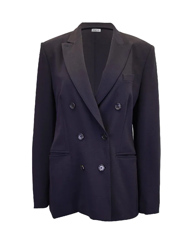 Plus Size Women's Sequin - Embellished Blazers in Silver for a Glamorous PartyContemporary Double-Breasted Black Blazer in Luxurious Virgin Wool