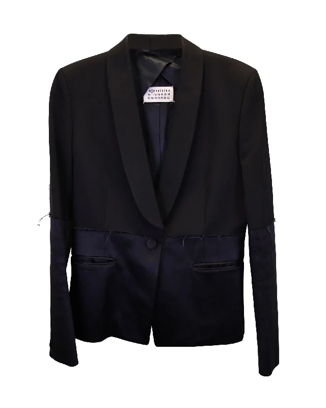 Women's Longline Linen Blazers in Pastel Colors for Summer EventsBlack Viscose Tuxedo Blazer with Raw Edges Women's Longline Linen Blazers in Pastel Colors for Summer EventsBlack Viscose Tuxedo Blazer with Raw Edges