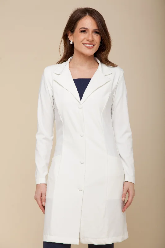 Women's pea coats with brass buttons for a nautical - inspired styleNice Lab Coat Off White Women's pea coats with brass buttons for a nautical - inspired styleNice Lab Coat Off White
