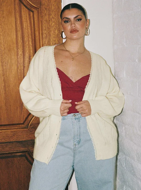 lightweight women cardigan for spring and fallOakleigh Cardigan Cream Curve