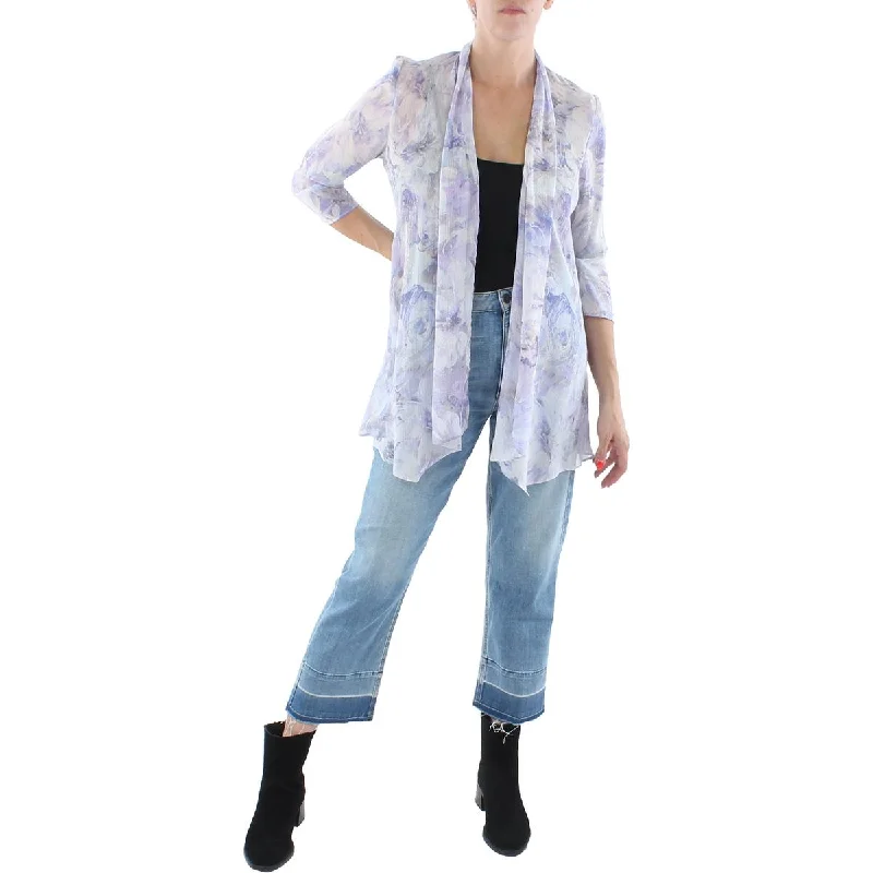Women's Tailored Stretch Blazers in Navy Blue for Business MeetingsR&M Richards Womens Chiffon Metallic Duster Blazer Women's Tailored Stretch Blazers in Navy Blue for Business MeetingsR&M Richards Womens Chiffon Metallic Duster Blazer