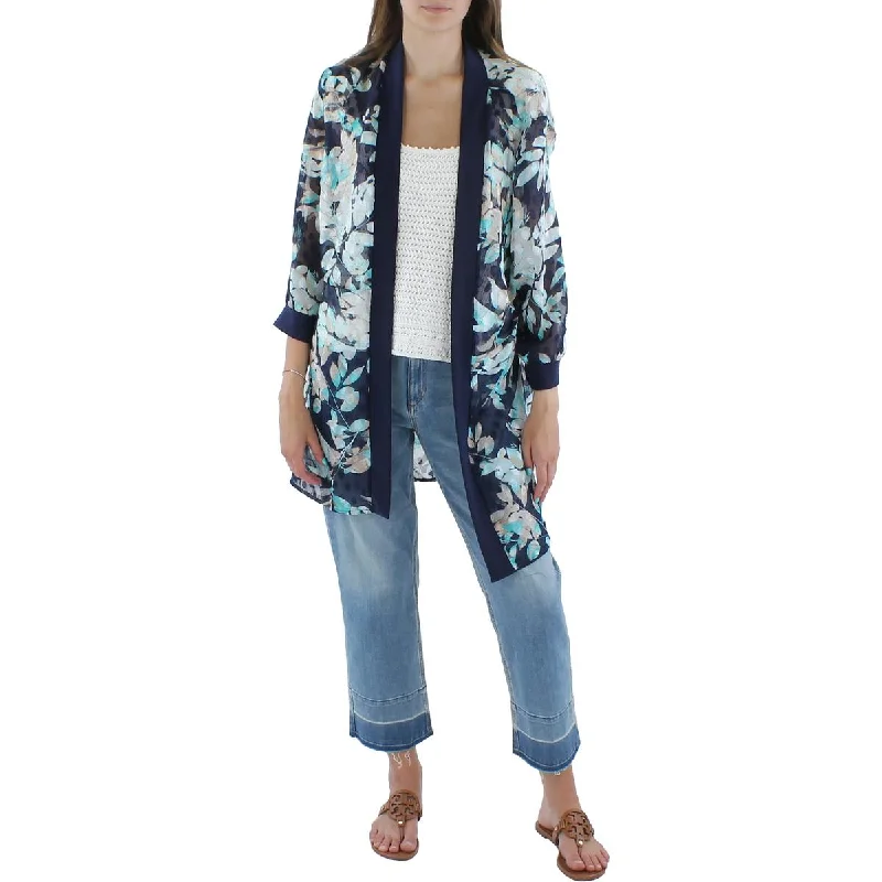 Women's Slim - Fit Blazers in Charcoal Gray for a Professional AppearanceR&M Richards Womens Jacquard Floral Duster Blazer Women's Slim - Fit Blazers in Charcoal Gray for a Professional AppearanceR&M Richards Womens Jacquard Floral Duster Blazer