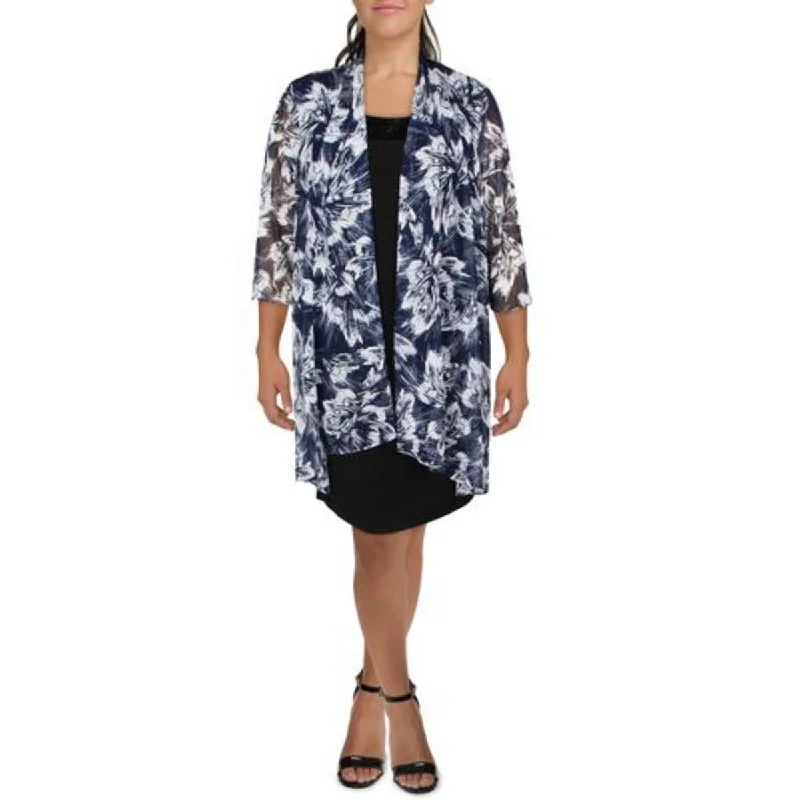 Single - Breasted Women's Tweed Blazers with Gold Buttons for a Classic LookR&M Richards Womens Mesh Printed Duster Blazer Single - Breasted Women's Tweed Blazers with Gold Buttons for a Classic LookR&M Richards Womens Mesh Printed Duster Blazer