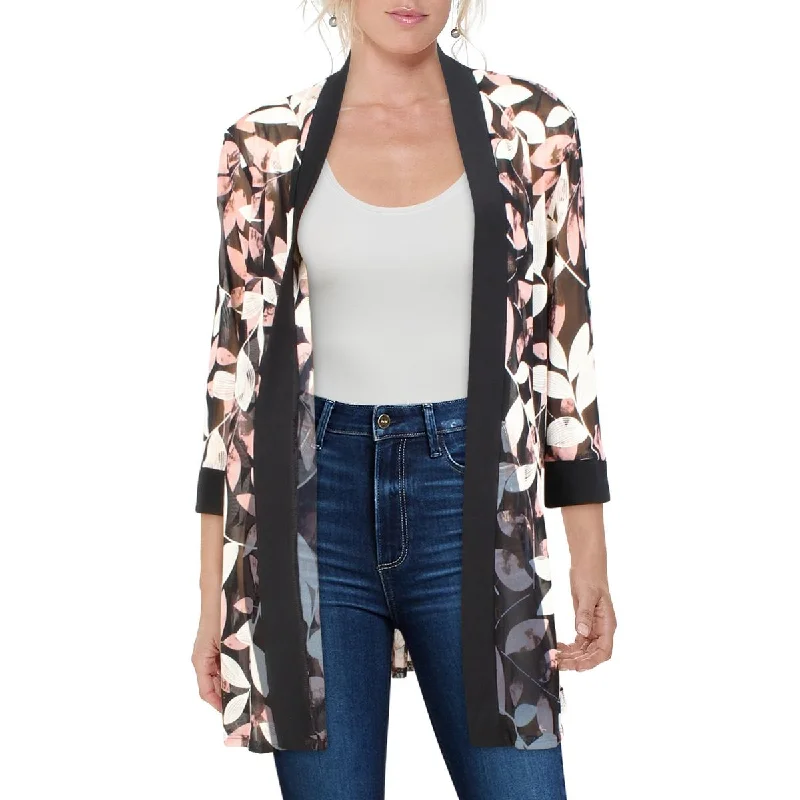 Women's Tailored Stretch Blazers in Navy Blue for Business MeetingsR&M Richards Womens Petites Mesh Floral Duster Blazer Women's Tailored Stretch Blazers in Navy Blue for Business MeetingsR&M Richards Womens Petites Mesh Floral Duster Blazer