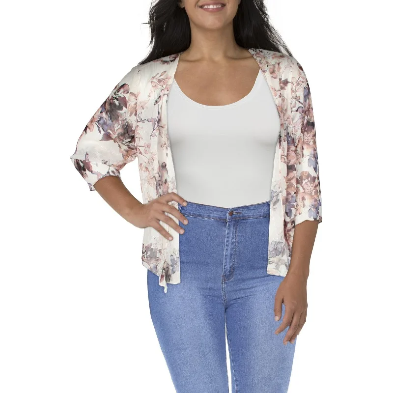 Plus Size Women's Cropped Velvet Blazers in Burgundy for a Night OutR&M Richards Womens Plus Chiffon Floral Duster Blazer Plus Size Women's Cropped Velvet Blazers in Burgundy for a Night OutR&M Richards Womens Plus Chiffon Floral Duster Blazer