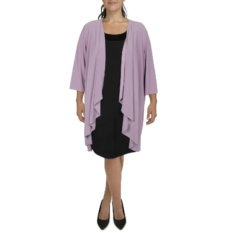 Women's Tailored Stretch Blazers in Navy Blue for Business MeetingsR&M Richards Womens Plus Knit Open Front Duster Blazer Women's Tailored Stretch Blazers in Navy Blue for Business MeetingsR&M Richards Womens Plus Knit Open Front Duster Blazer