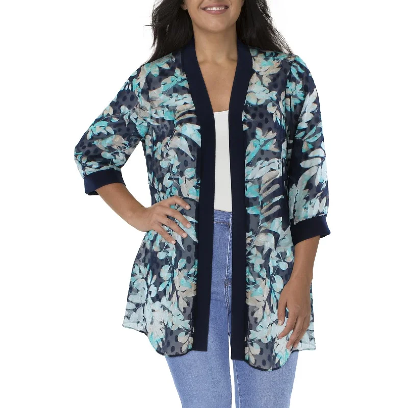 Double - Breasted Women's Leather Blazers in Taupe for an Edgy LookR&M Richards Womens Printed Duster Open-Front Blazer Double - Breasted Women's Leather Blazers in Taupe for an Edgy LookR&M Richards Womens Printed Duster Open-Front Blazer