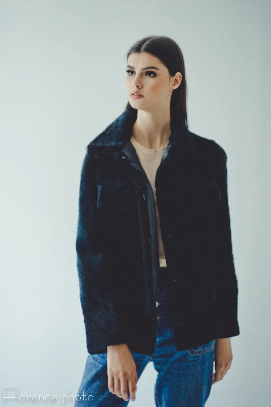 Women's faux fur coats in bright colors for a bold fashion statementSale Blue Nutria Bomber Women's faux fur coats in bright colors for a bold fashion statementSale Blue Nutria Bomber