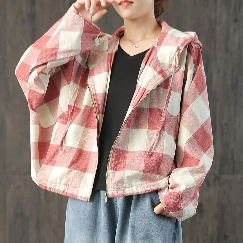 Long women's mac coats in a lightweight fabric for spring showersStyle hooded Batwing Sleeve linen Blouse Wardrobes red Plaid coats fall Long women's mac coats in a lightweight fabric for spring showersStyle hooded Batwing Sleeve linen Blouse Wardrobes red Plaid coats fall