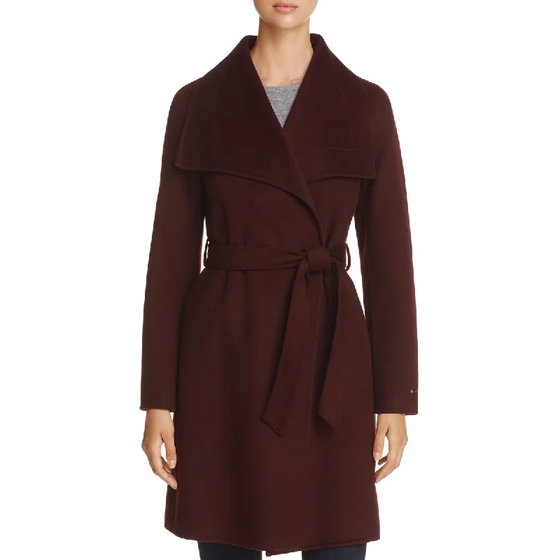 Women's long - sleeve wool coats in a houndstooth pattern for a classic charmT Tahari Ellie Women’s Double Face Shawl Collar Wool Wrap Coat Women's long - sleeve wool coats in a houndstooth pattern for a classic charmT Tahari Ellie Women’s Double Face Shawl Collar Wool Wrap Coat