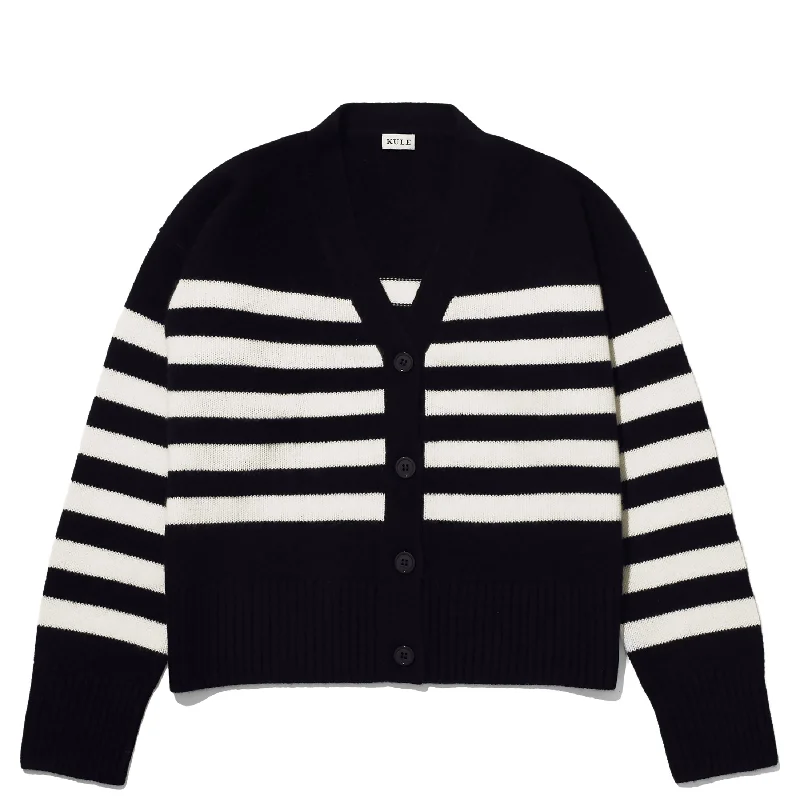 cashmere blend women cardigan for a luxurious feelThe Raffa - Black/Cream