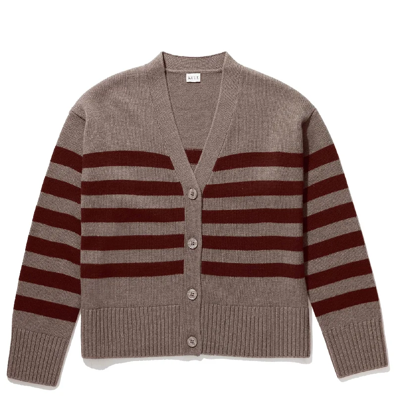 hooded women cardigan for added warmth and styleThe Raffa - Mushroom/Merlot