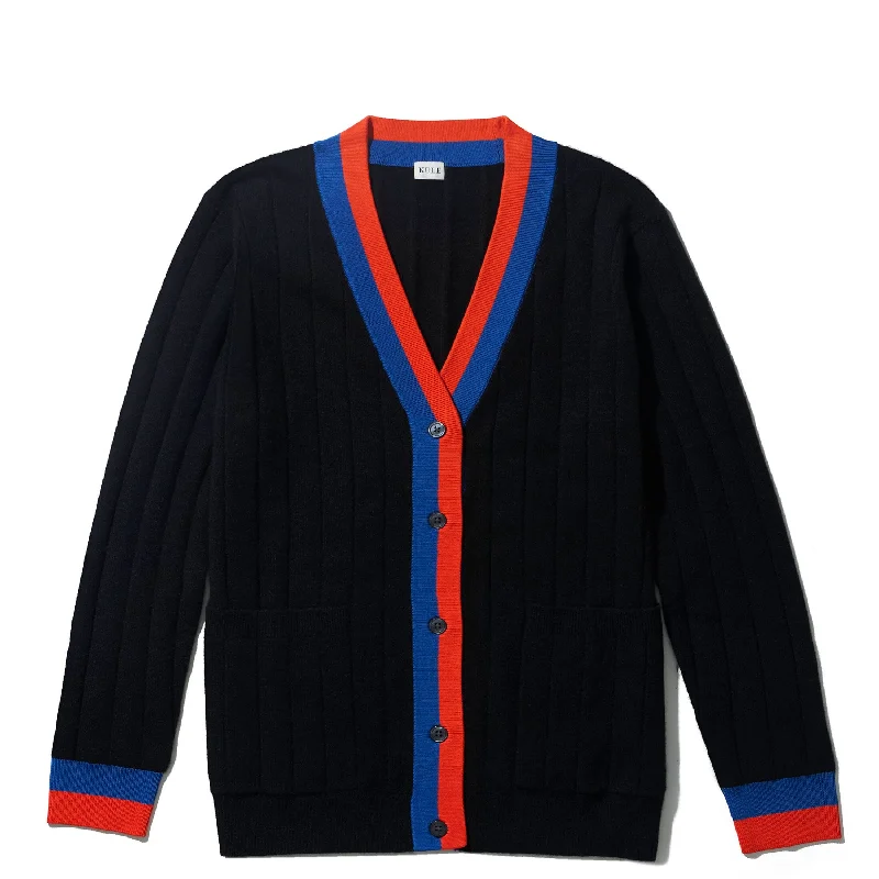 cable knit women cardigan with intricate patternsThe Sinclair - Black