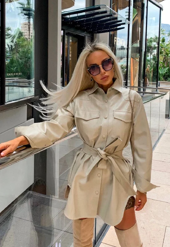 Plus Size Women's Military - Inspired Blazers with Gold Accents for a Bold LookVegan Leather Button Down Shirt Dress Plus Size Women's Military - Inspired Blazers with Gold Accents for a Bold LookVegan Leather Button Down Shirt Dress