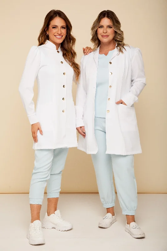 Women's reversible down coats with two - tone designs for versatile stylingWomen's Lab Coat Long Sleeve France White Women's reversible down coats with two - tone designs for versatile stylingWomen's Lab Coat Long Sleeve France White