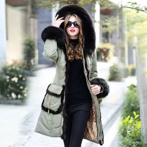 Long women's mac coats in a lightweight fabric for spring showersWomen's Winter Luxury Mink Fox Big Fur Collar Slim Medium Thick Down Coats Long women's mac coats in a lightweight fabric for spring showersWomen's Winter Luxury Mink Fox Big Fur Collar Slim Medium Thick Down Coats