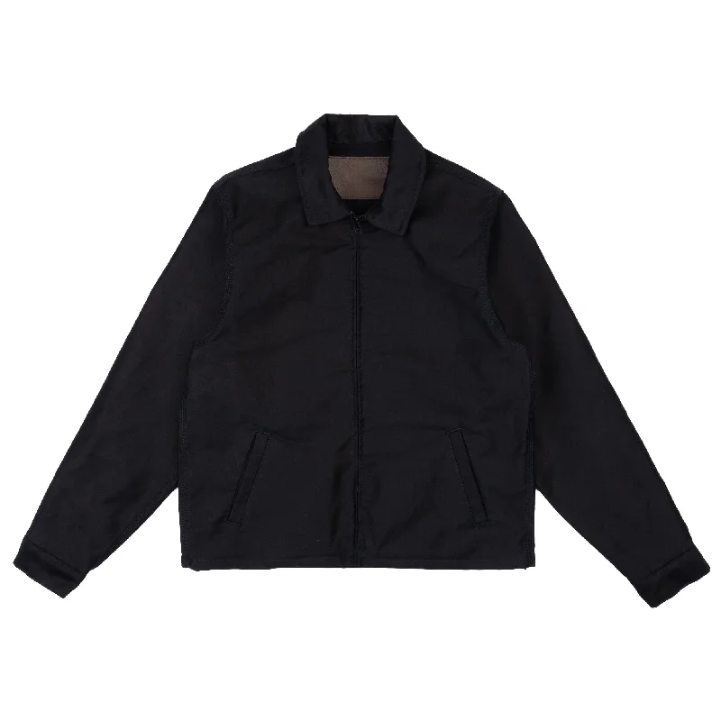 Shearling - lined women's leather coats for ultimate warmth and luxuryZip Jacket - Brushed Jungle Cloth - Navy Shearling - lined women's leather coats for ultimate warmth and luxuryZip Jacket - Brushed Jungle Cloth - Navy