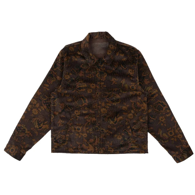 Oversized women's wool coats in a monochromatic look for a trendy outfitZip Jacket - Paisley Corduroy - Brown Oversized women's wool coats in a monochromatic look for a trendy outfitZip Jacket - Paisley Corduroy - Brown