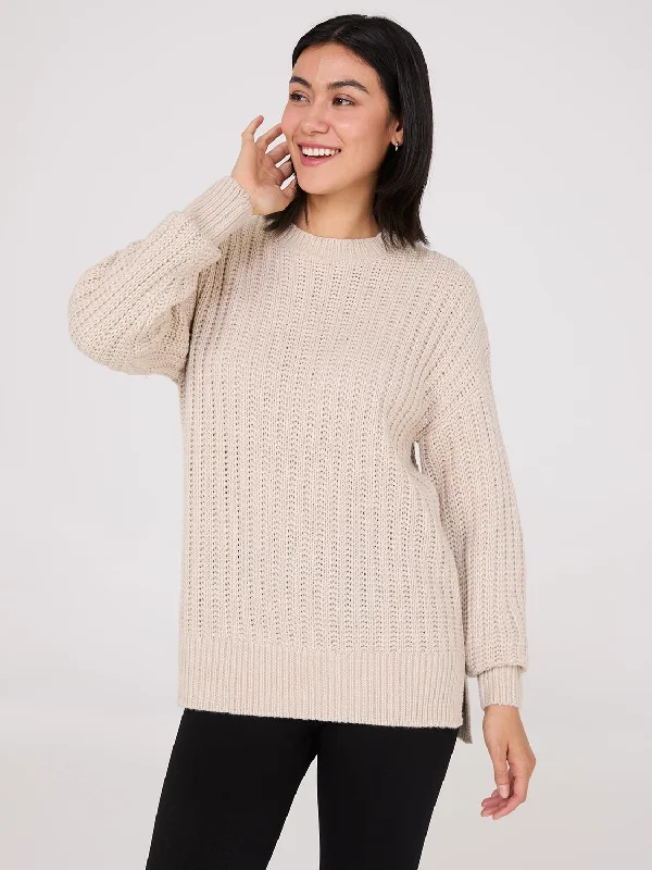 Boat Neck Women's Merino Wool Sweaters in Neutral ShadesShaker-Stitch High-Low Sweater Boat Neck Women's Merino Wool Sweaters in Neutral ShadesShaker-Stitch High-Low Sweater
