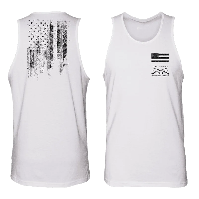 Sheer Women T Shirt for a Stylish and Alluring Look1776 Flag Tank - White