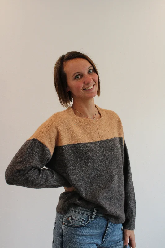 Hooded Women's Fleece - Lined Sweaters for WinterALAYNA COLORBLOCK SWEATER