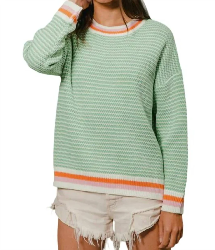 Women's Off - Shoulder Chunky Knit Sweater Dresses in Earth TonesAlice Sweater In Mint