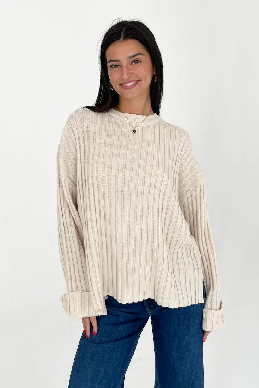 Tie - Front Women's Lambswool Sweaters in Pastel HuesAvalon Sweater in Cream