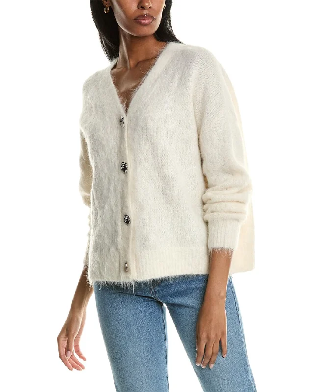 Mock Neck Women's Angora Blend Sweater Dresses in Solid Colorsba&sh Alpaca-Blend Cardigan Mock Neck Women's Angora Blend Sweater Dresses in Solid Colorsba&sh Alpaca-Blend Cardigan