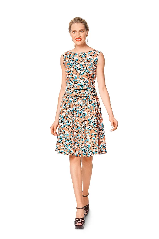 Empire Waist Women's Alpaca Wool Sweater Dresses in Earthy TonesBurda Dresses 6339