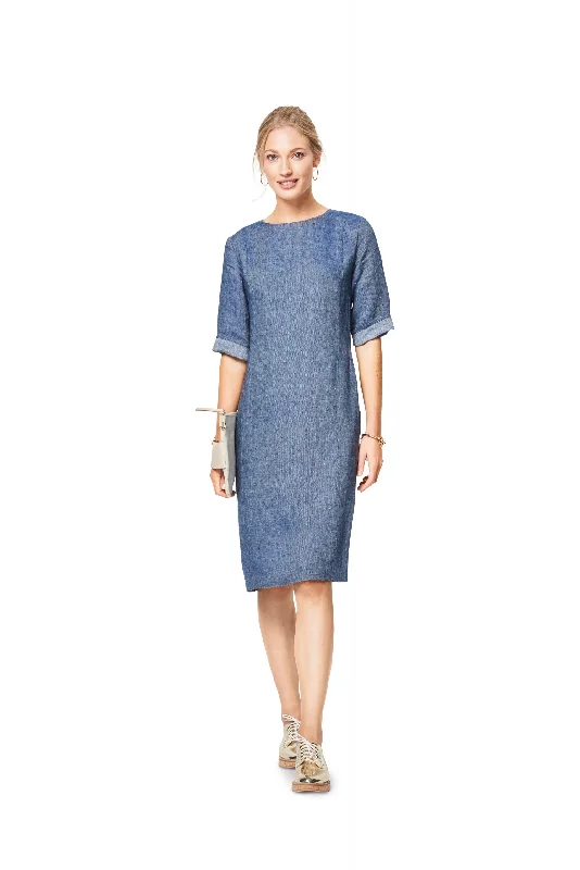Plus Size Women's Asymmetric Hem Sweater Dresses in Modern DesignsBurda Dresses 6418