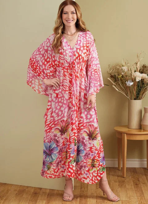 Mock Neck Women's Angora Blend Sweater Dresses in Solid ColorsButterick Caftans B6900 Mock Neck Women's Angora Blend Sweater Dresses in Solid ColorsButterick Caftans B6900