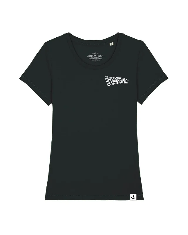 Striped Women T Shirt in a Classic PatternCrew Flag Women Shirt - Black