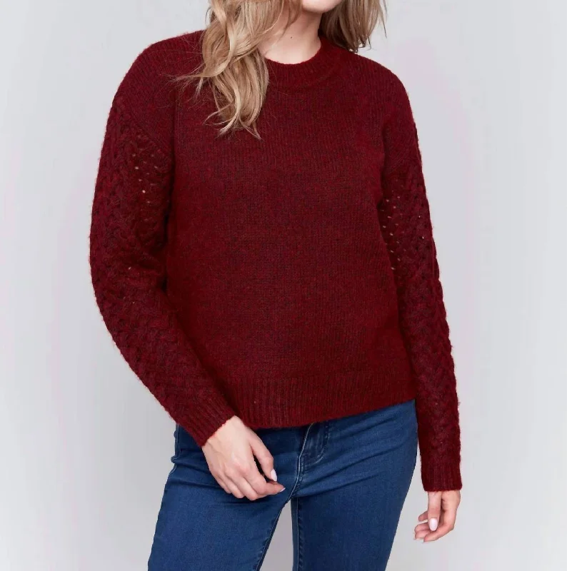 Wrap - Style Women's Lambswool Sweater Dresses in Elegant ShadesCrew Neck Plushy Yarn Sweater In Cabernet Wrap - Style Women's Lambswool Sweater Dresses in Elegant ShadesCrew Neck Plushy Yarn Sweater In Cabernet