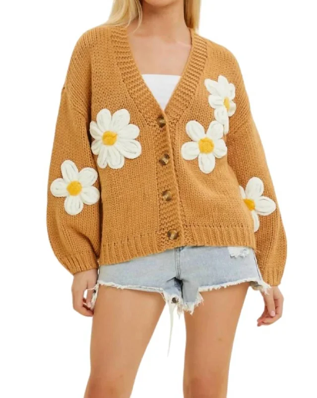 Plus Size Women's Open - Front Cardigan Style Sweater DressesDaisy Cardigan In Brown