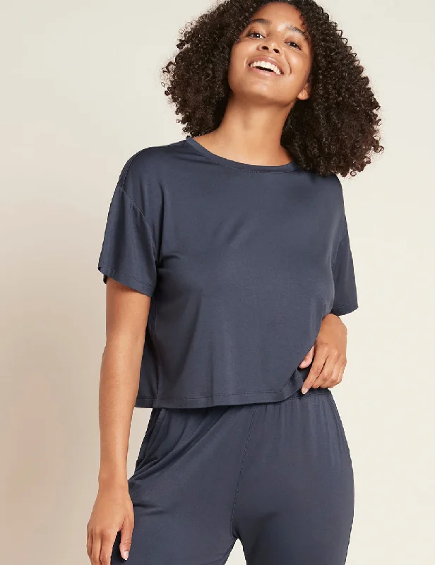 Muscle Women T Shirt for a Sporty and Casual LookDowntime Crop Tee - Storm