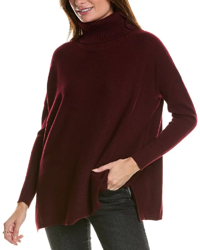 Wrap - Style Women's Lambswool Sweater Dresses in Elegant ShadesForte Cashmere Button Neck Oversized Cashmere Pullover Wrap - Style Women's Lambswool Sweater Dresses in Elegant ShadesForte Cashmere Button Neck Oversized Cashmere Pullover