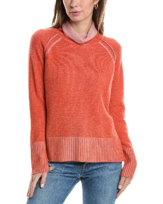 A - Line Women's Merino Wool Sweater Dresses in Classic StylesForte Cashmere Plaited Funnel Cashmere Sweater A - Line Women's Merino Wool Sweater Dresses in Classic StylesForte Cashmere Plaited Funnel Cashmere Sweater