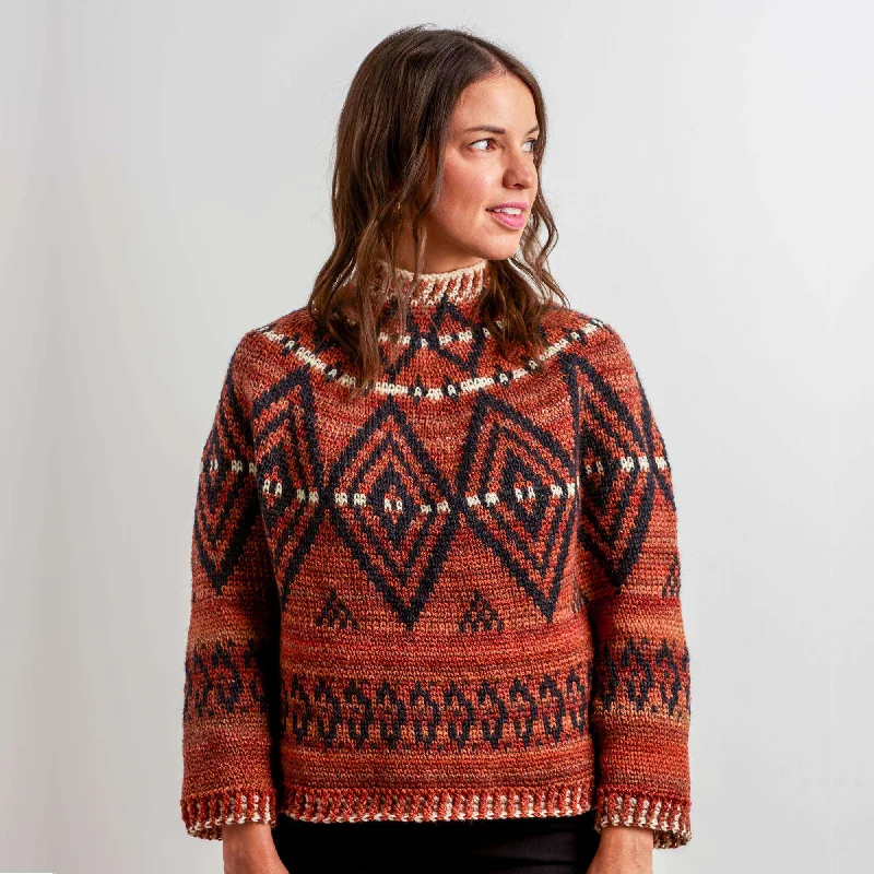 Plus Size Women's Embroidered Sweaters in Ethnic StylesFree Alcona Colourwork Crochet Sweater Pattern Plus Size Women's Embroidered Sweaters in Ethnic StylesFree Alcona Colourwork Crochet Sweater Pattern