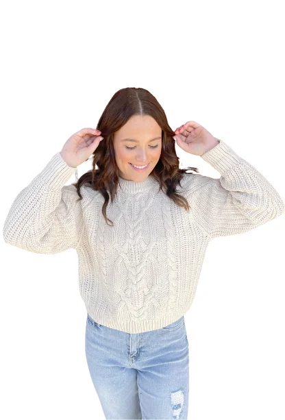 Women's Long Sleeve Turtleneck Cashmere SweatersFree People Frankie Cable Sweater