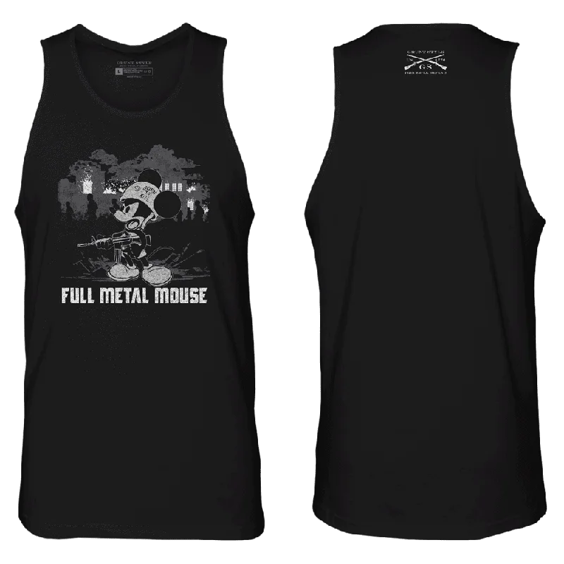 Crew Neck Women T Shirt with a Timeless DesignFull Metal Mouse Tank - Black