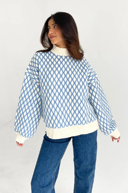 Button - Down Women's Shetland Wool Sweaters in Traditional PatternsGood Intentions Sweater in Blue Button - Down Women's Shetland Wool Sweaters in Traditional PatternsGood Intentions Sweater in Blue