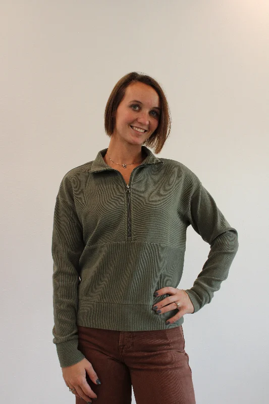 Cropped Women's Angora Blend Sweaters for a Trendy LookHAZEL RIBBED PULLOVER